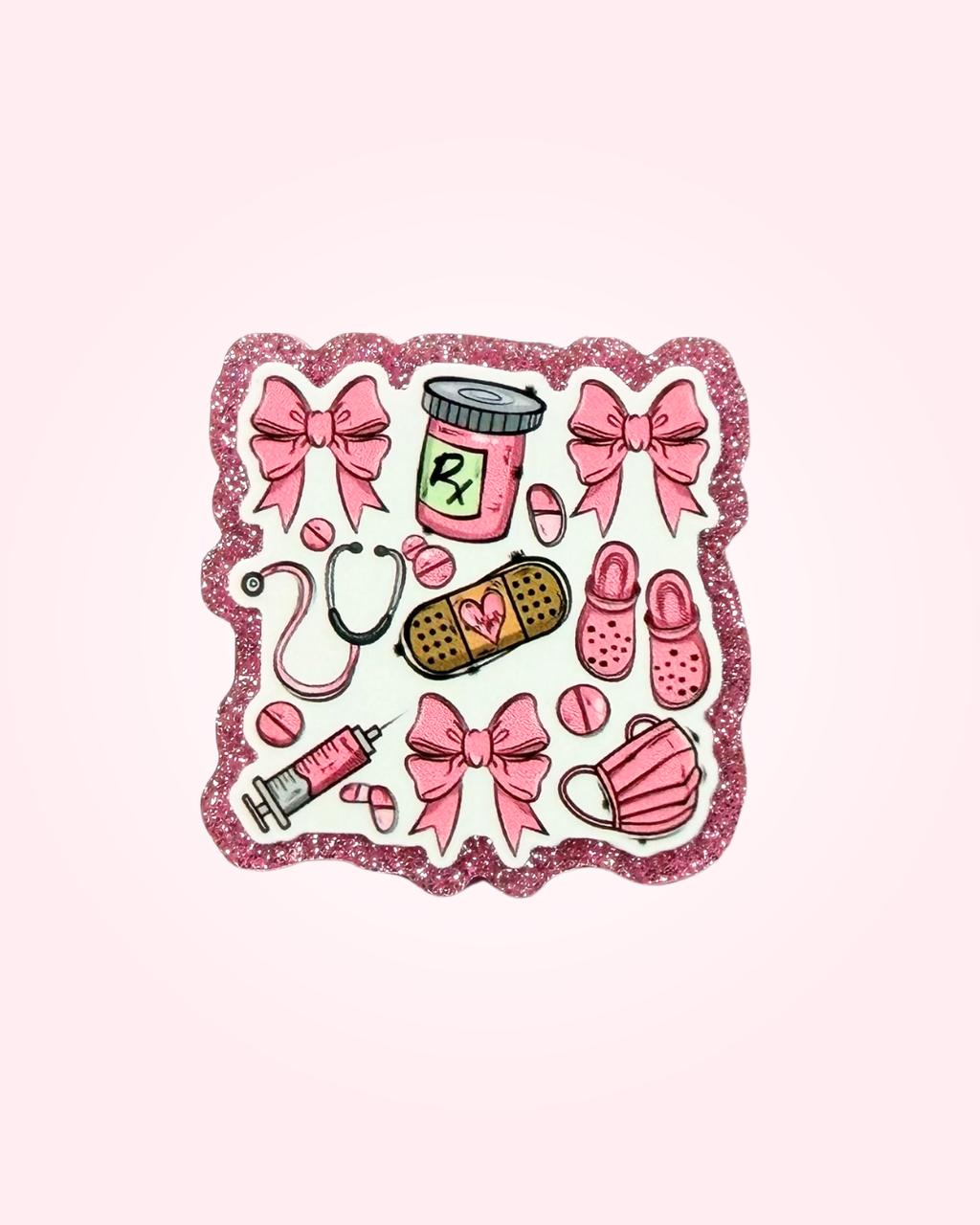 Pink Healthcare Badge Reel