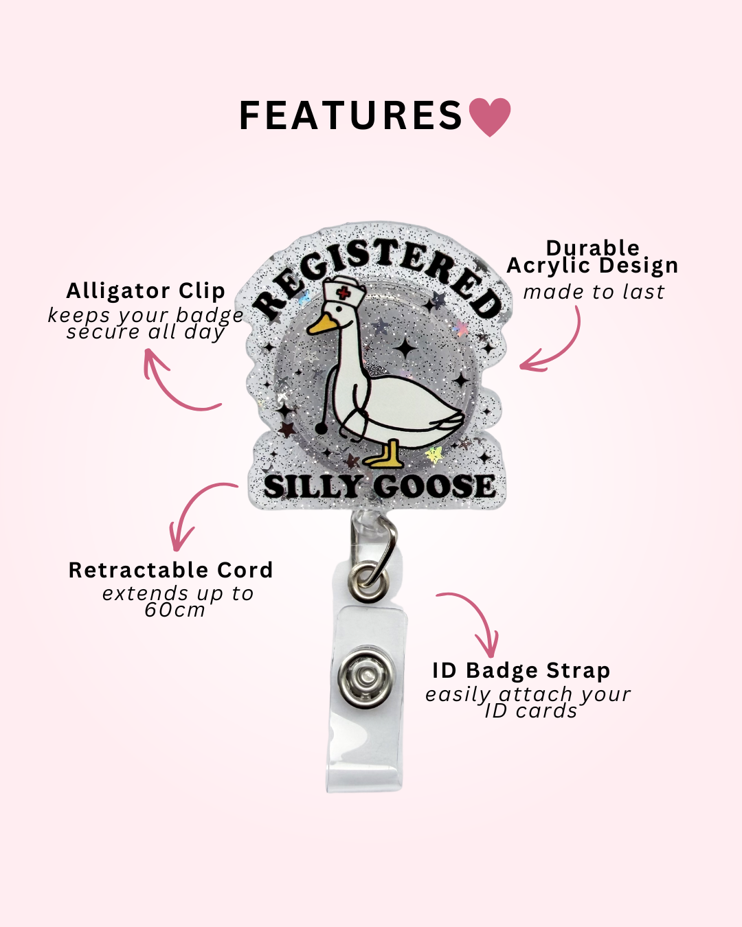 Registered Silly Goose Badge Reel
